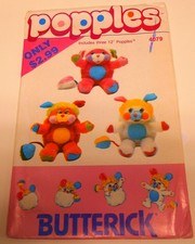 Vintage Butterick Pattern #4079 POPPLES 12" Animals Rainbow Brite 3 Styles UNCUT