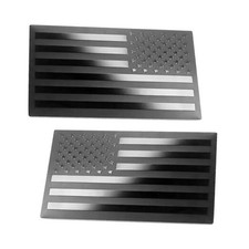 American Flag Car Emblem Decal Stickers, 1Pair Embossed 3D Metal Vehicle Black