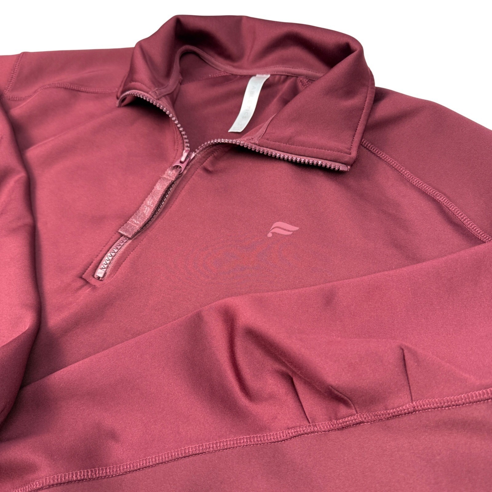 Fabletics Pullover Medium Burgundy Long Sleeve Qu… - image 2