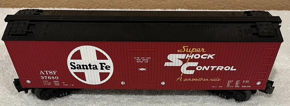 MTH O Gauge 37680 ATSF Santa Fe Shock Control Hi Cube Boxcar - Image 3 of 4
