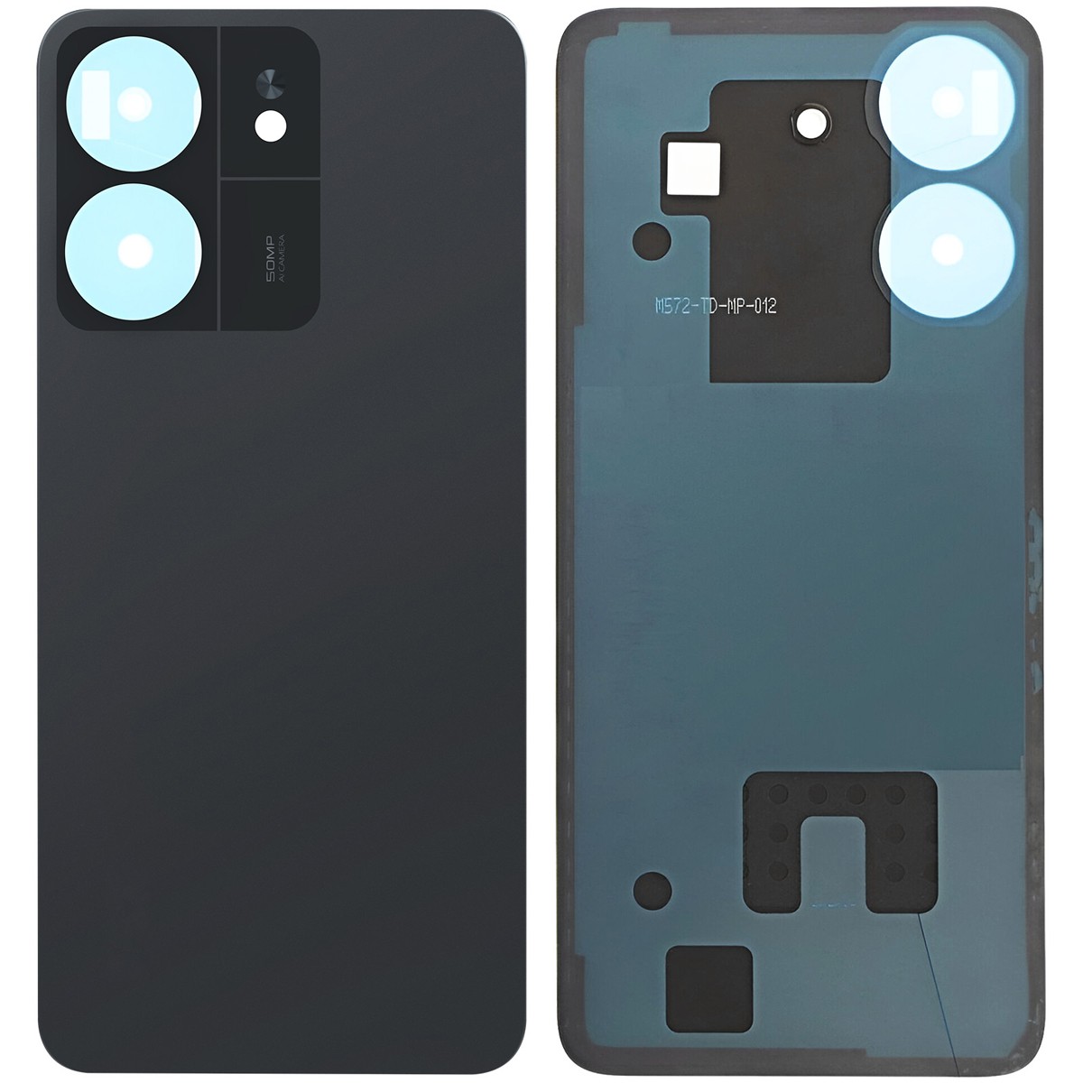 Cache batterie Redmi 13C 4G Clappio avec adhésif noir pour réparation