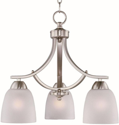 Axis Transitional 3-Light Chandelier - Satin Nickel Finish, 18'' Wide
