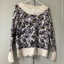 LOFT Ann Taylor Sweater Sleeve Women  s Size Small Multicolor Scoop Neckline New