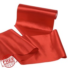 LEEQE Wide Red Satin Ribbon 12 Inch x 25 Yards