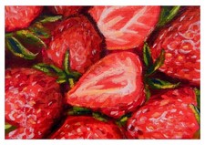 Strawberry Art Print A5 Fruit Kitchen Wall Art Food Painting Home Decor