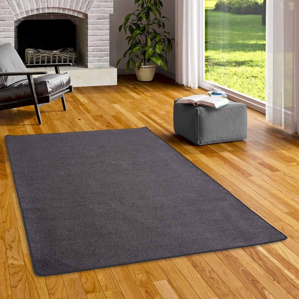 Trend Velours Teppich Kurzflor Modern Pflegeleicht Einfarbig - Bild 1 von 1