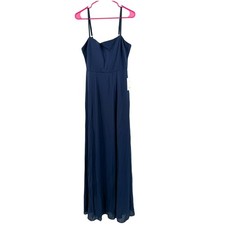 SHOW ME YOUR MUMU Bridesmaid Dress Size Large Lauren Tie Maxi Navy Wedding NWT