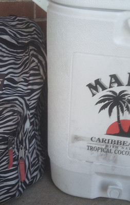 Malibu Portable White Ice Box Cooler Tropical Coconut Caribbean Rum