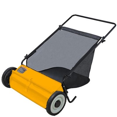 21/26 in Push Lawn Sweeper with Removable Hopper Manual Leaf Sweeper Adjustable