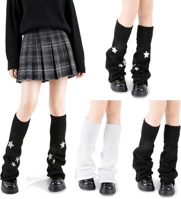 Leg Warmers Women Girls 3 Pairs Y2k Knit Leg Warmer Winter W/ Sequin Kawaii Long
