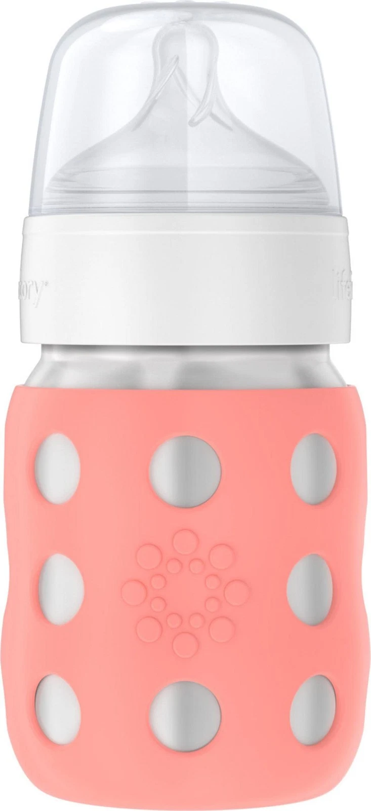LifeFactory 8oz Stainless Steel Baby Bottle with Silicone Sleeve and Nipple