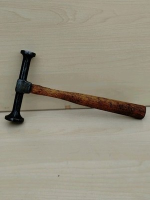 Vtg. Atha Dbl Rounded Shrinking Hammer  Horseshoe A Logo Auto body Blacksmith 