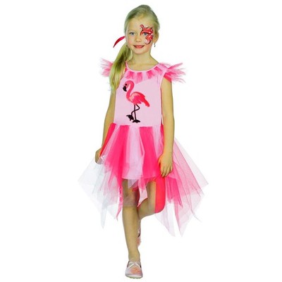 Kinder Flamingo Kostüm / Karneval Fasching Theater Märchen Vogel Mädchen Kleid