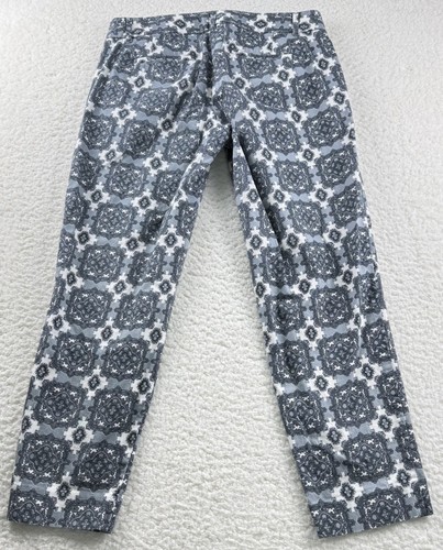 J. Crew Women's Pants Size 4 City Fit Stretch Low-Rise Gray Geometric Print - Picture 2 of 9