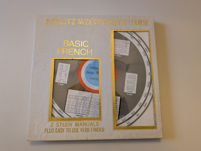 BERLITZ Basic French Modern Cassette Course Study Manuals Rotary Verb Finder