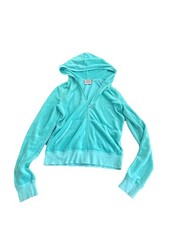 Vintage velour Blue juicy couture zip up hoodie Made in USA Y2K Medium