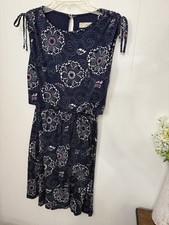 Loft XS Blue Floral Sleeveless Stretchy Knit Dress