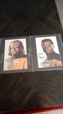 LOT of 2 SIGNED Star Trek The Next Generation Michael Dorn LeVar Burton Photos