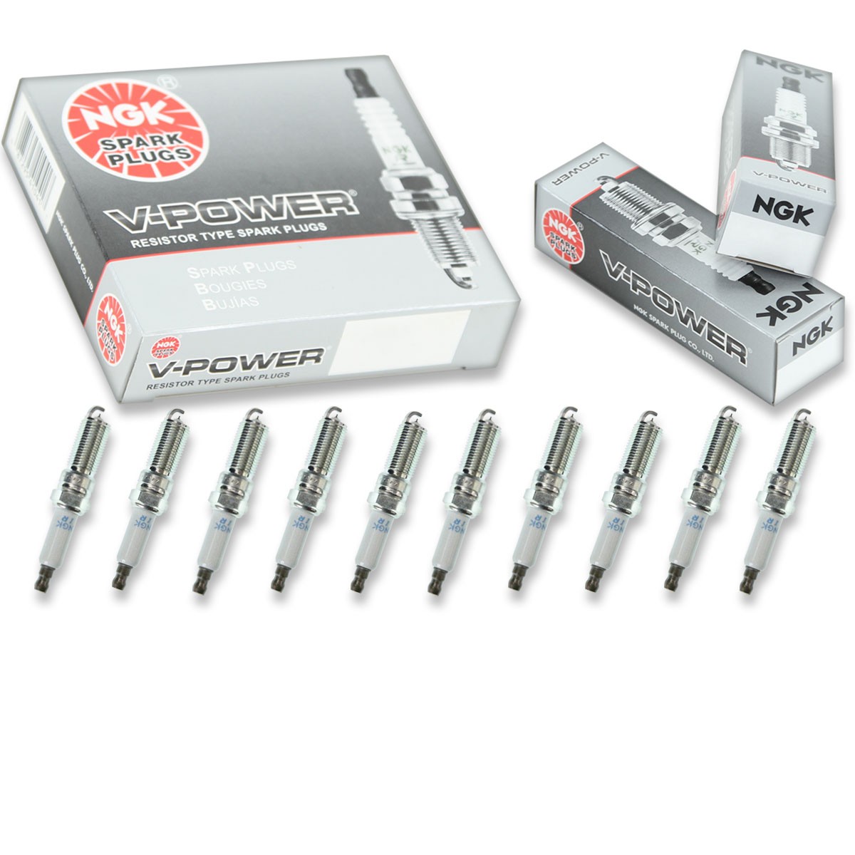10 pcs NGK V-Power Spark Plugs for 2008-2017 Dodge Viper 8.4L V10 8.4L - uj