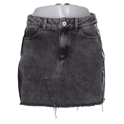 Zara Basic, Jeansrock, Größe: M, Z1975 DENIM, Grau/Weiß, Denim, Damen #n6w