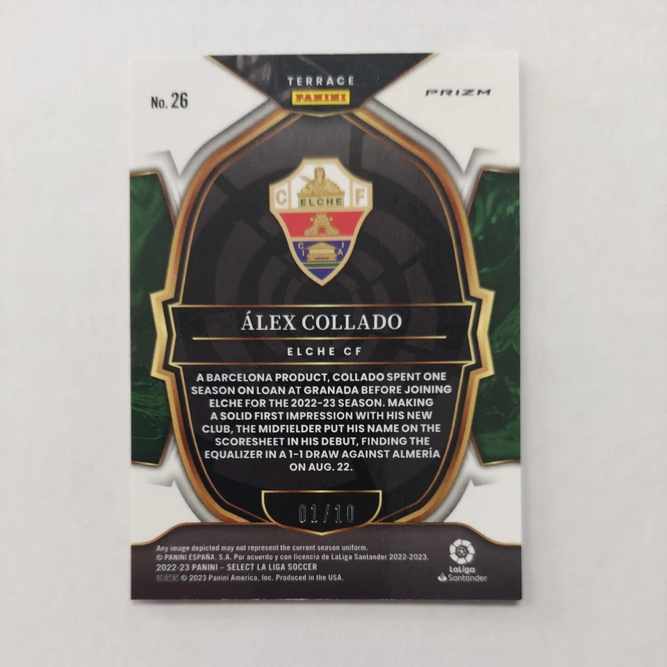 Alex Collado 2022-23 Panini Select La Liga Terrace Gold Mojo 1/10  #26 - Image 2 of 2