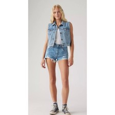 Levi's Premium 501 Original Fit High Rise Oxnard Athens Cut-Off Shorts Size 25