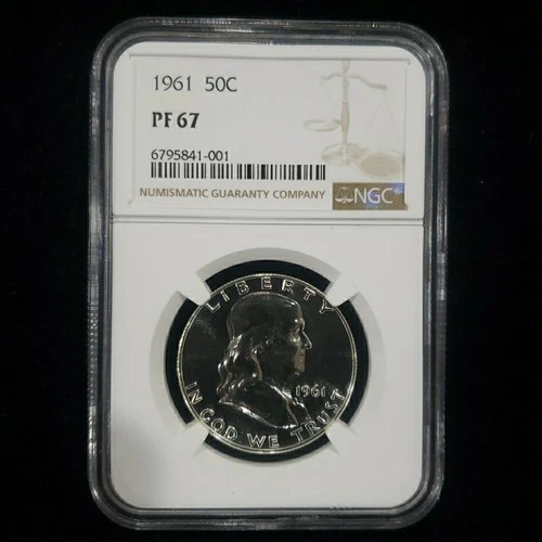 1961 Proof Franklin Half Dollar NGC PF67 – Certified Silver 50C