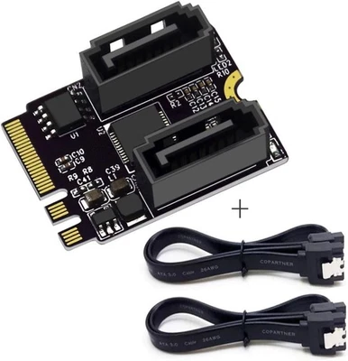 chenyang CY M.2 NGFF Key A+E PCI Express zu SATA 3.0 6Gbps Dual Ports Adapter