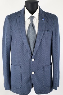 Montego Herren Sakko Blau Gr.48/S Baumwolle Polyester Top Zustand