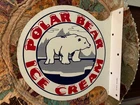 POLAR BEAR ICE CREAM VINTAGE 1950s D/S  STORE PROMO SIGN NICE GAS OIL VGC