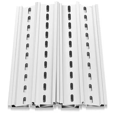 10 PCS 8 Inch Slotted DIN Rail Mount Extruded Metal Rail for Relay Silver