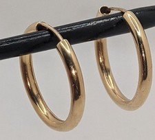 3.2 Grams 14K Solid Yellow Gold Hoop Earrings
