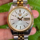 RARE Seiko President SNXJ90 Automatic 7009-3110 White Dial TwoTone Vintage Watch