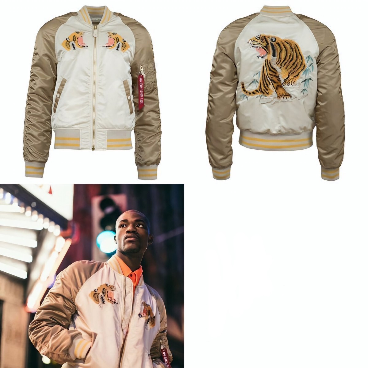 Alpha Industries Tiger MA-1 Reversible Souvenir Jacket MED