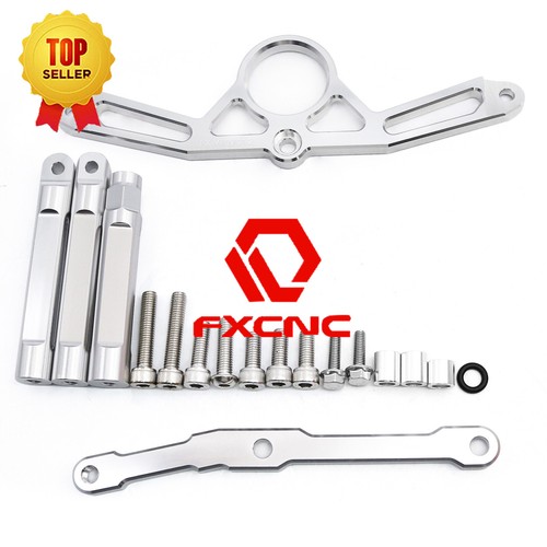 For MT09 2021-23 CNC Motorcycle Steering Damper Bracket Kit Mount Holder Silver - Bild 6 von 7