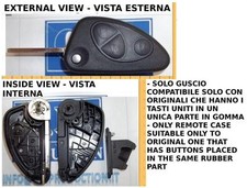 K107 TELECOMANDO ALFA ROMEO  COVER GUSCIO 3 TASTI CHIAVE COME FOTO LOGO OMAGGIO