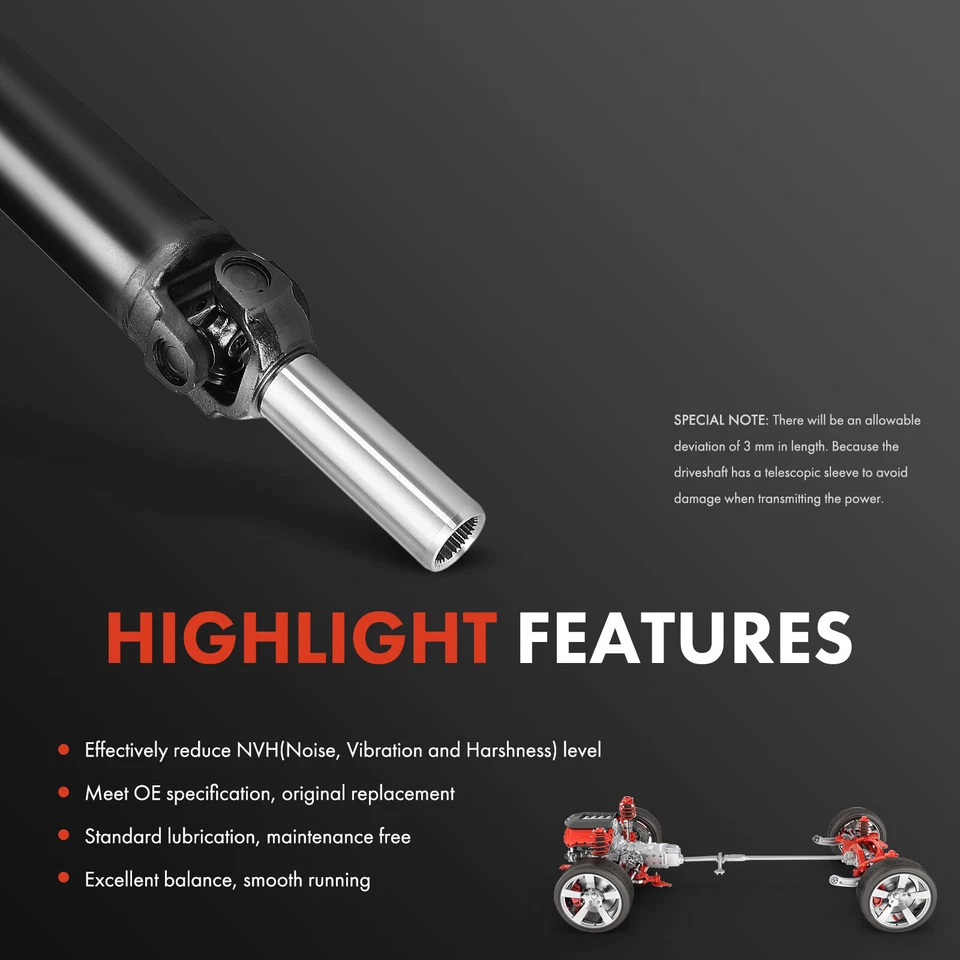 Conjunto de eje de transmisión trasero 66,07" para Ford F-150 2000-2002 F-250 97-99 4x4 Foto 4 de 4