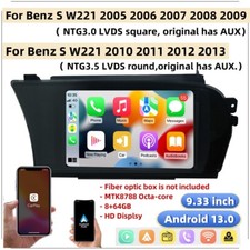 Lettore video auto 9,33" HD per Benz S W221 2005-2013 wireless Carplay SWC DSP FM