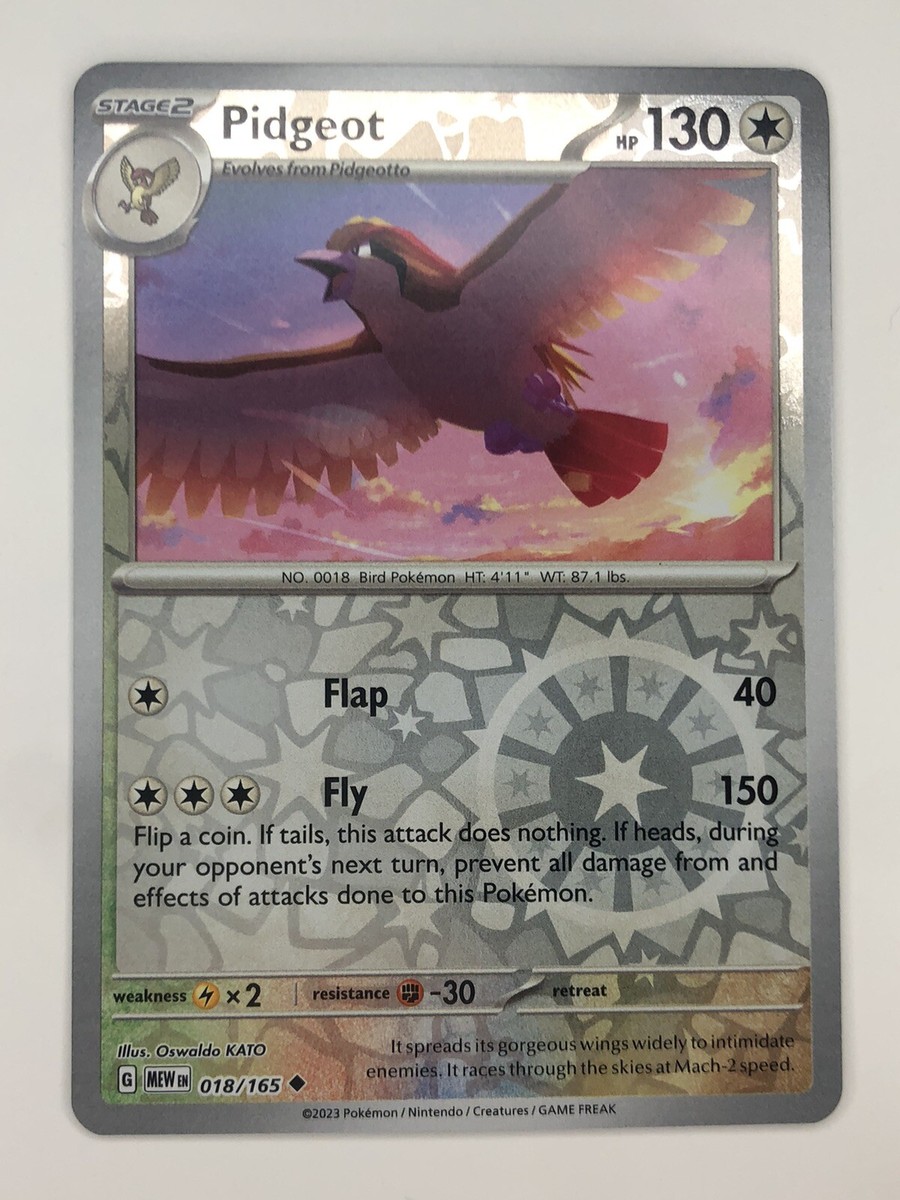 Pokemon TCG Pidgeot 018/165 Reverse Holo Scarlet & Violet 151