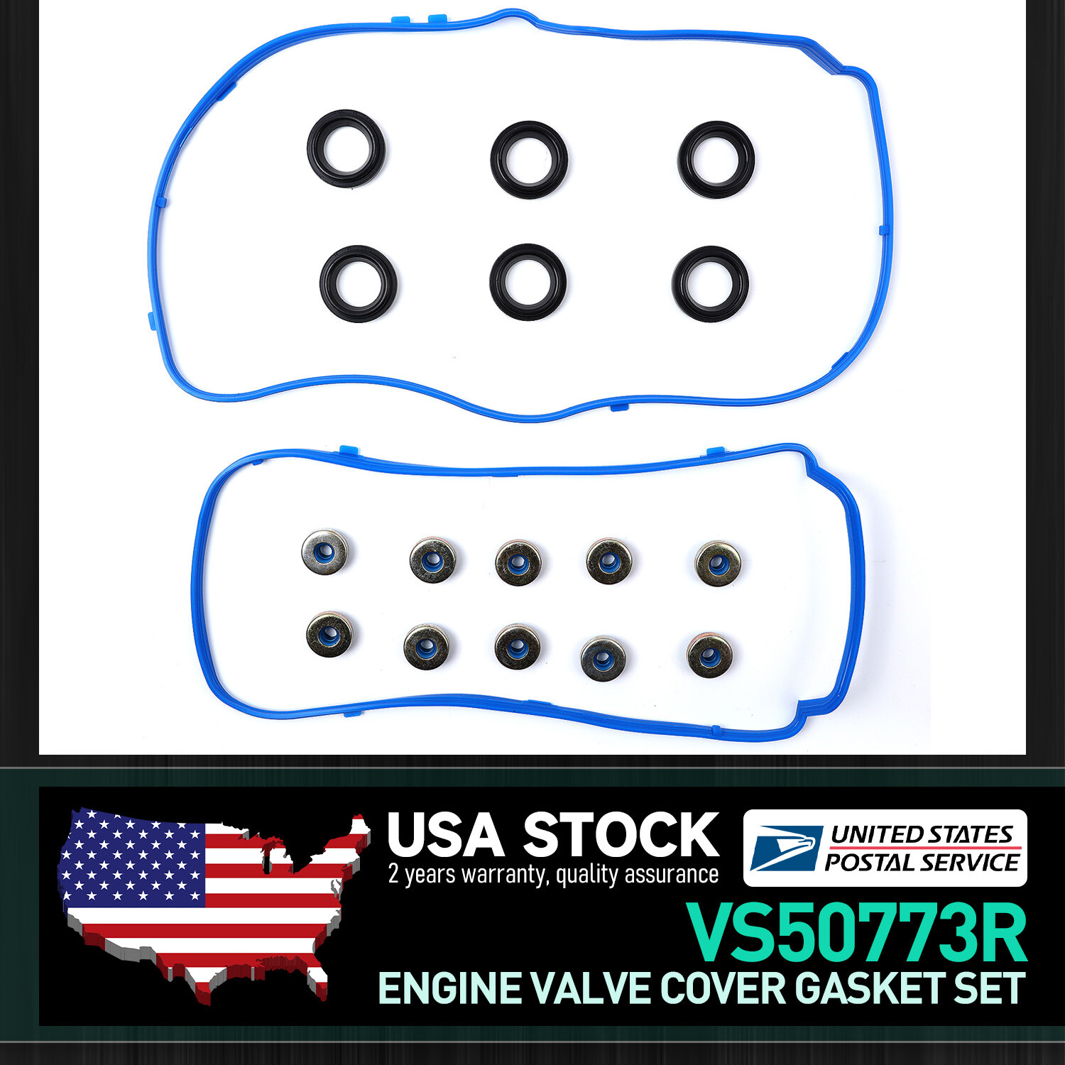 Valve Cover Gasket Grommets Seals Set VS50773R for Ford Lincoln Acura Engine