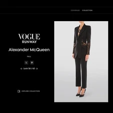   $3490 NWT Alexander McQueen Midnight Black Lace Paneled Runway Blazer Jacket
