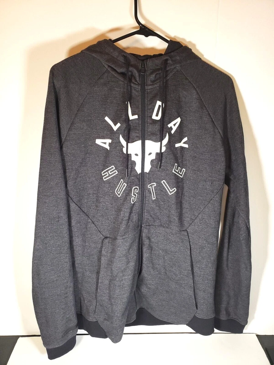 Carretilla Retirada Emulación Under Armour Project Rock All Day Hustle Hoodie Men&#039;s Large Gray Full  Zip Up | eBay