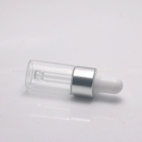 1/2/3ml Amber Clear Small Glass Dropper Bottle Sample Vial Essential Oil Pipette - Picture 4 of 20