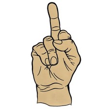 GIANT MIDDLE FINGER IRON-ON PATCH embroidered 12-INCHES FOOT-LONG F YOU EMBLEM