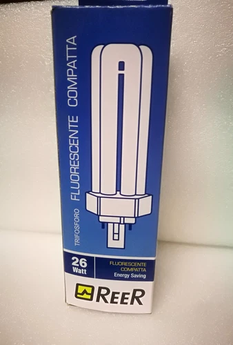 Lampada fluorescente trifosforo conpatta 26W GX24q-3 4000K REER - Foto 2 di 4