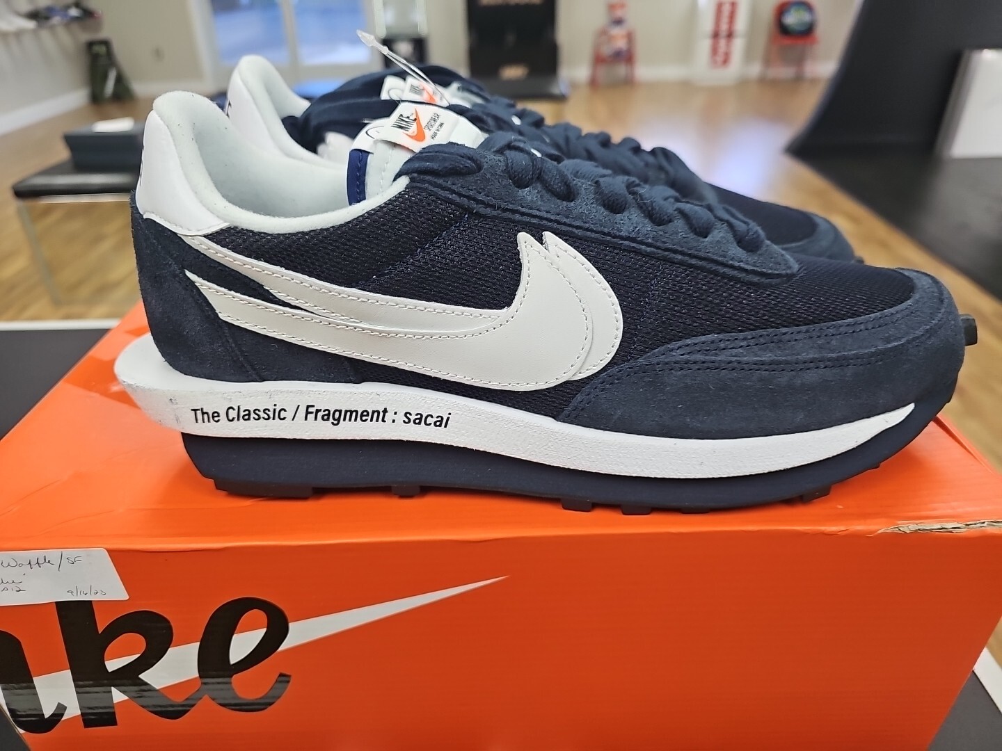 SACAI X NIKE Nike LDV Waffle x Fragment Design x sacai basse"" blu annerato"" taglia 12 NUOVE