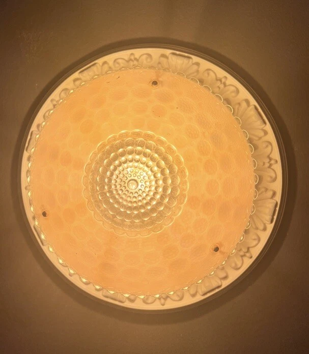 Luminária de teto antiga art déco sombra anos 1930–40 - Imagem 2 de 4