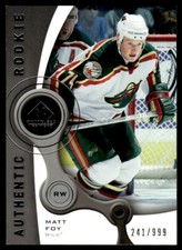 2005-06 SP Game Used Matt Foy Rookie 241/999 Minnesota Wild #135