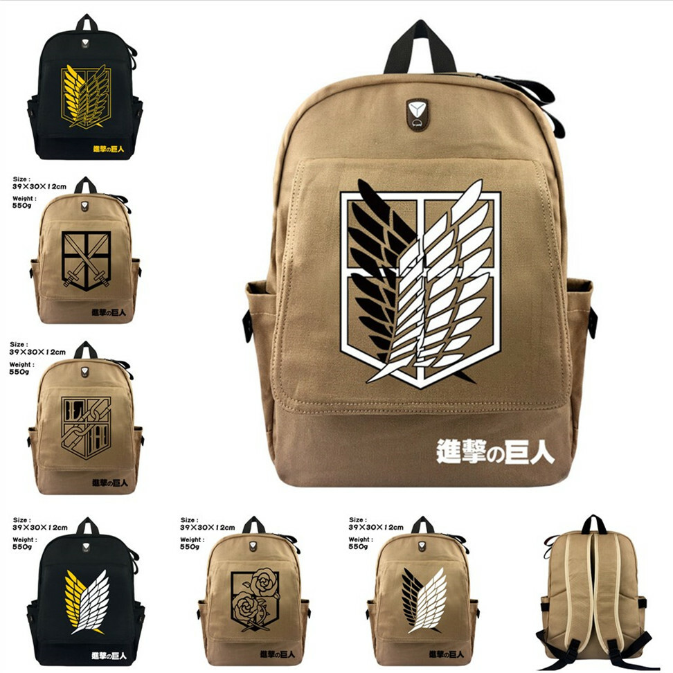 anime attack on titan laptop canvas backpack Messenger Bag Large Capacity Attack on Titan