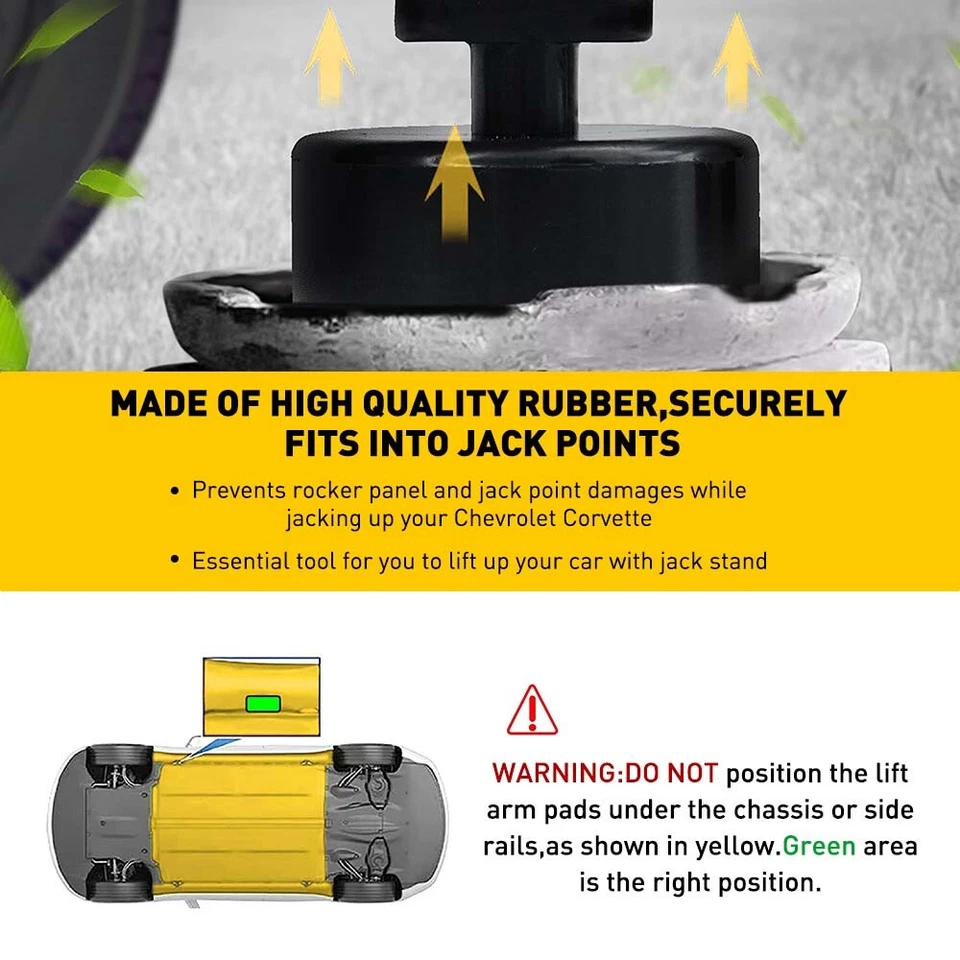 4x Almohadilla elevadora Jack Pucks para Chevy para Corvette C5 C6 C7 C8 Z05 Z51 GS Foto 3 de 4